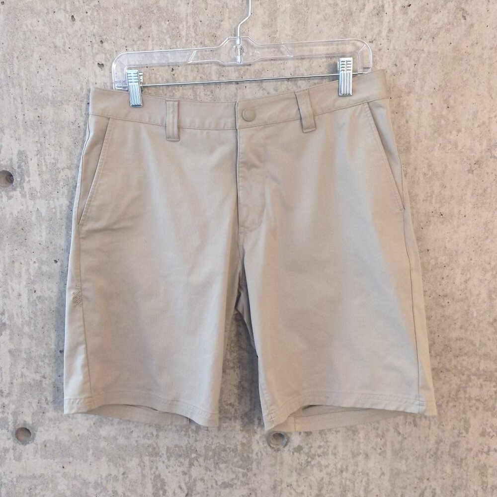 Rhone Mens 31 (32x8) Commuter Khaki Chino Tech Shorts Gorpcore Stretch